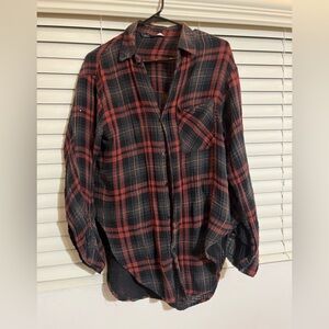 Zara women’s plaid women’s button up top - Size S